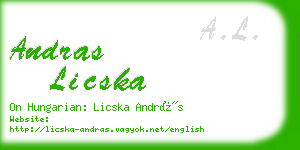 andras licska business card